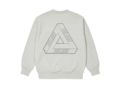 PALACE TRI-STITCH CREW "Light Grey Marl"