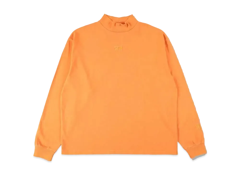 WIND AND SEA SEA (PIGMENT-DYE) L/S MOCKNECK T-SHIRT "Orange"