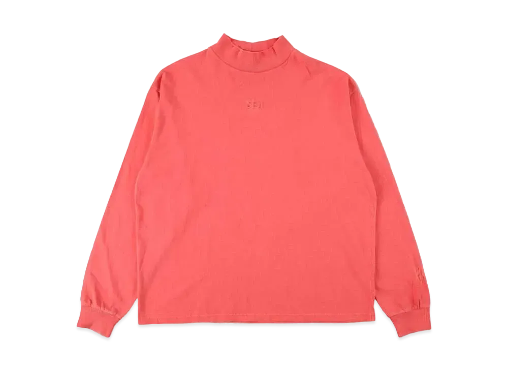 WIND AND SEA SEA (PIGMENT-DYE) L/S MOCKNECK T-SHIRT "Red"