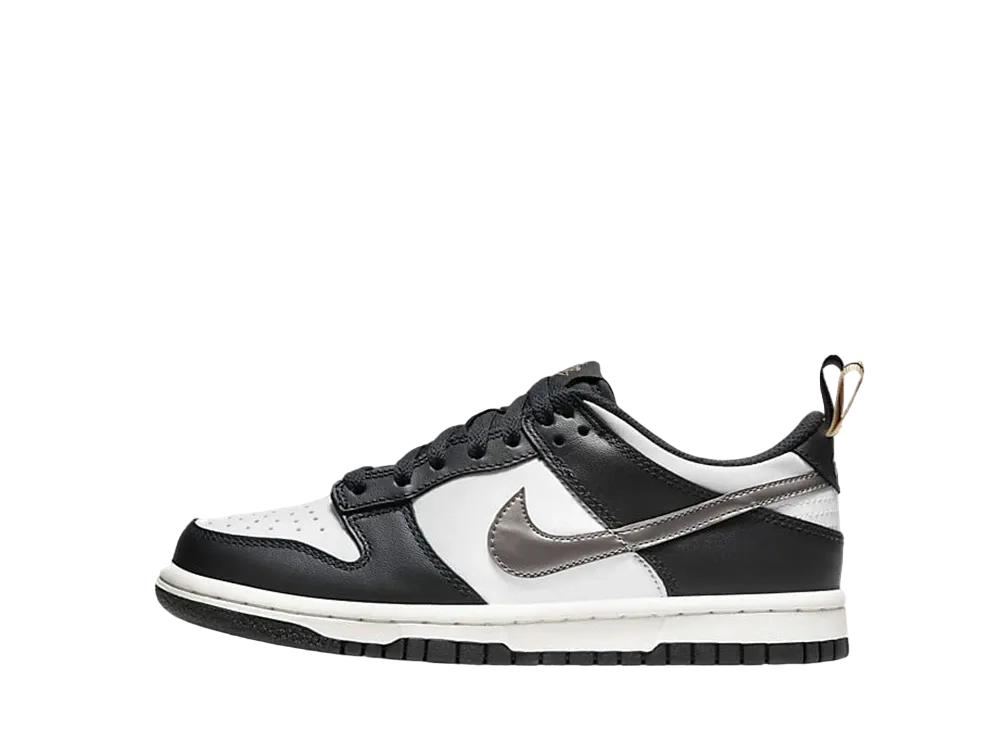 Nike GS Dunk Low SE "Off Noir/Summit White/Metallic Gold Star/Metallic Pewter"