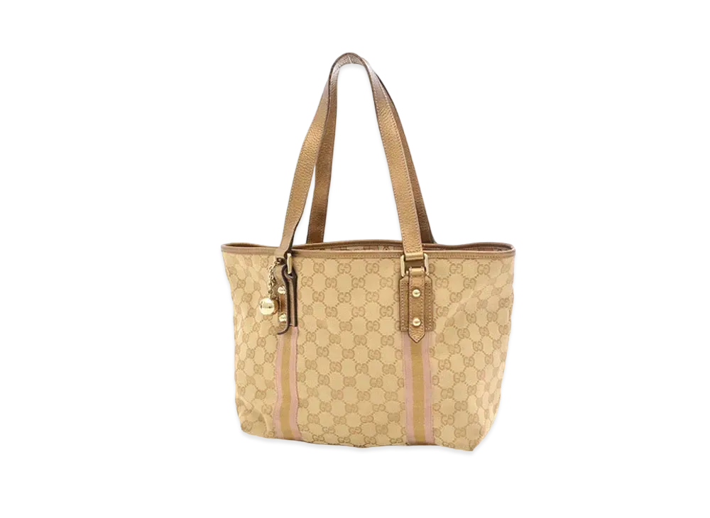 グッチ GGキャンバス レザー トートバッグ "ベージュ" 137396