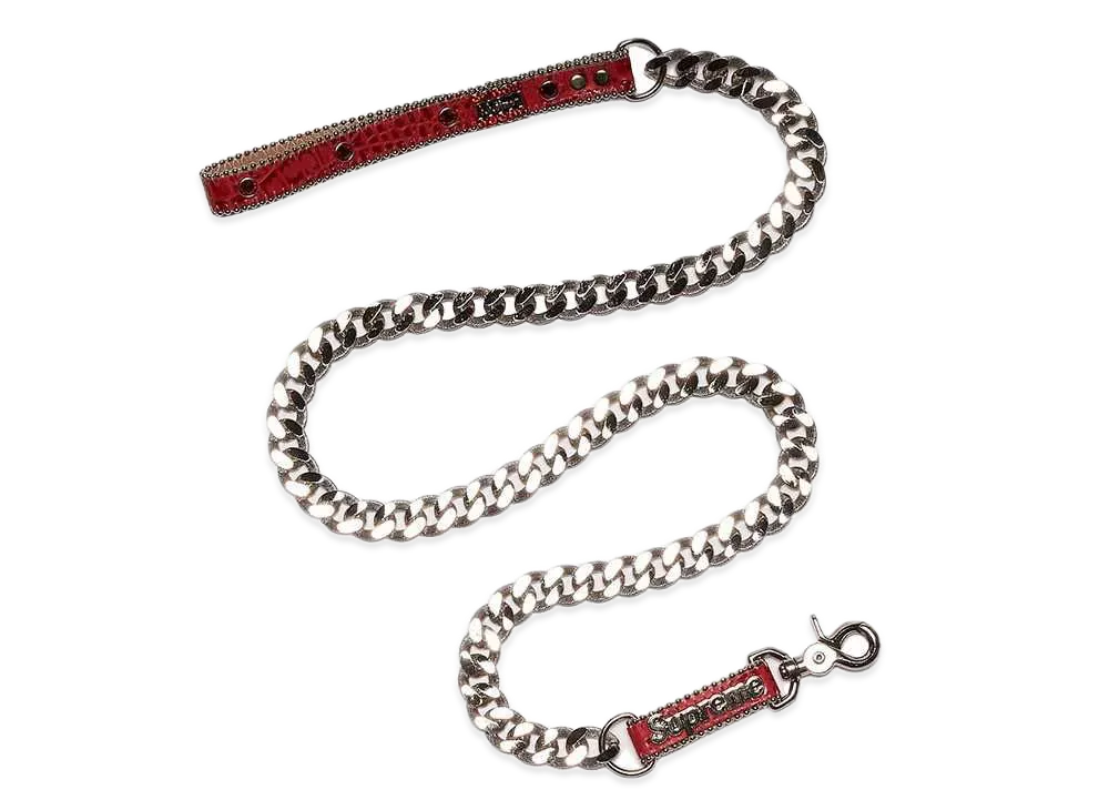 Supreme / B.B. Simon Studded Dog Leash "Red"