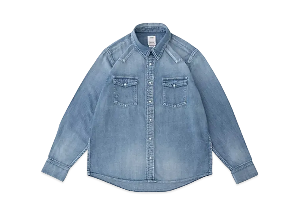 visvim SOCIAL SCULPTURE SHIRT DMGD "Lt.Indigo"