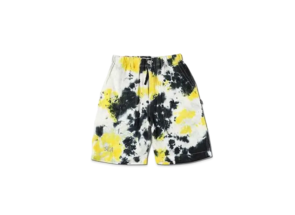 WIND AND SEA WDS x MANASTASH LINEN BAKER SHORTS "Yellow Tie Dye"