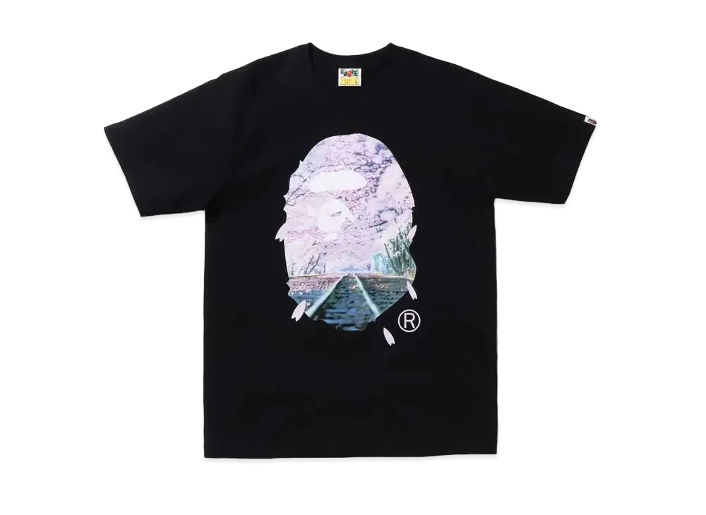 A BATHING APE SAKURA PHOTO APE HEAD TEE "Black"
