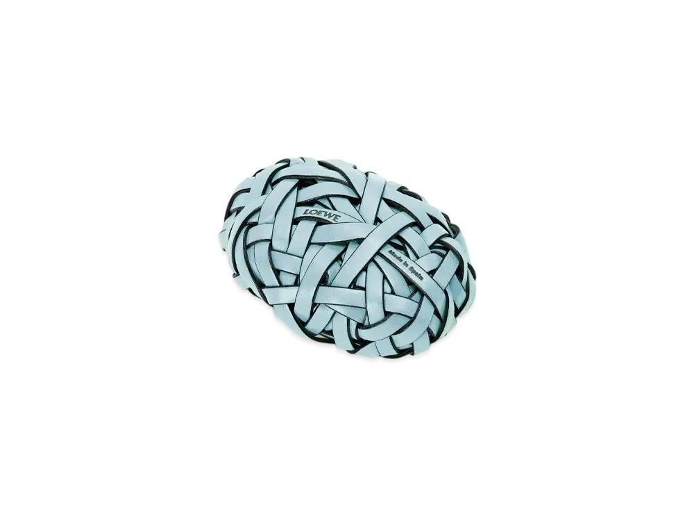 LOEWE Nest Woven Paperweight Stone & Calf "Light Blue"