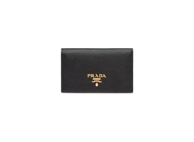 PRADA Saffiano Leather Card Holder "Black"