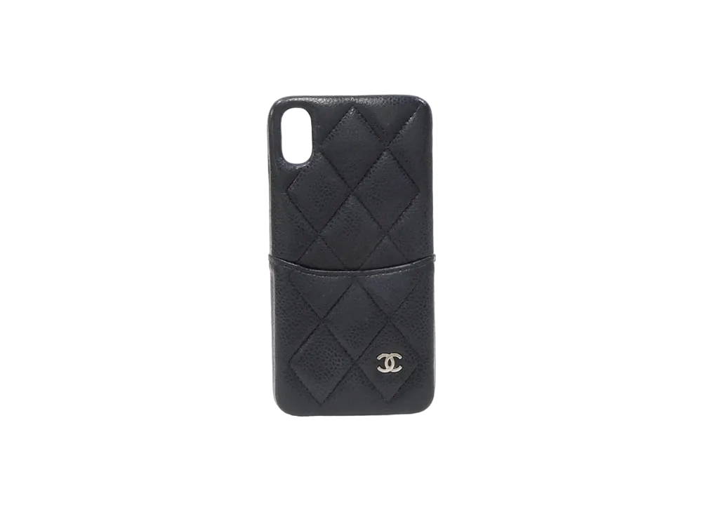 CHANEL Matelasse Caviarskin iPhone XR Case "Black"