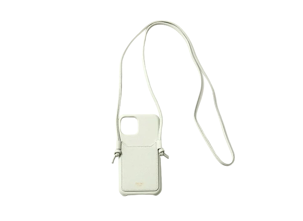 CELINE iPhone 11 Pro Leather Case With Card Slot "Vert deau"