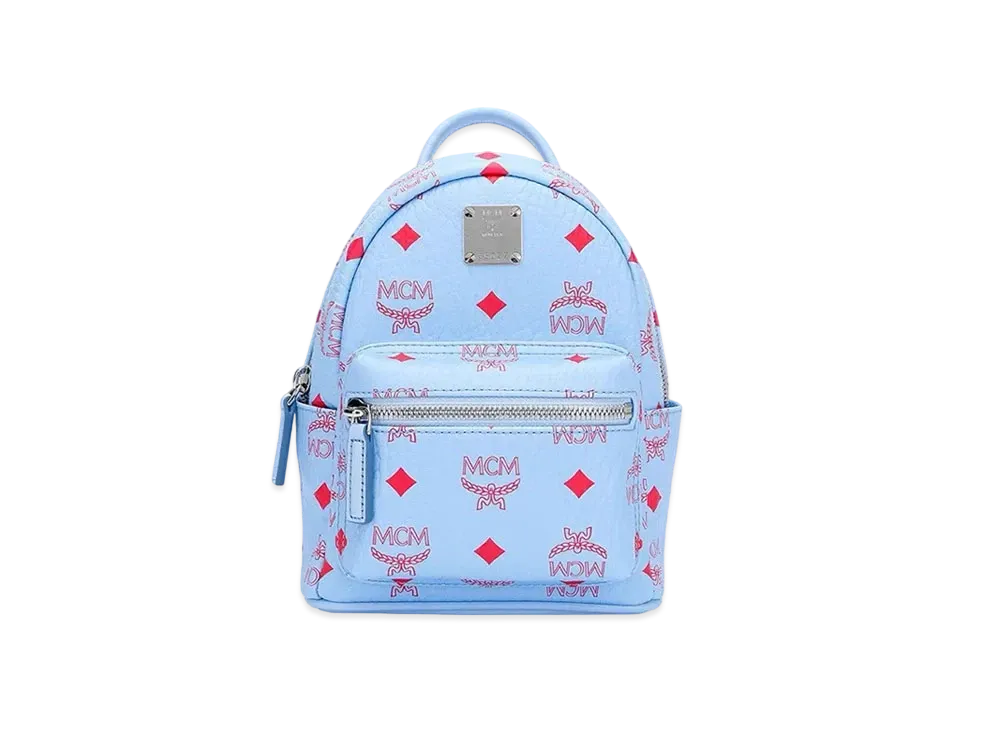 MCM Stark Visetos Backpack "Light Blue"