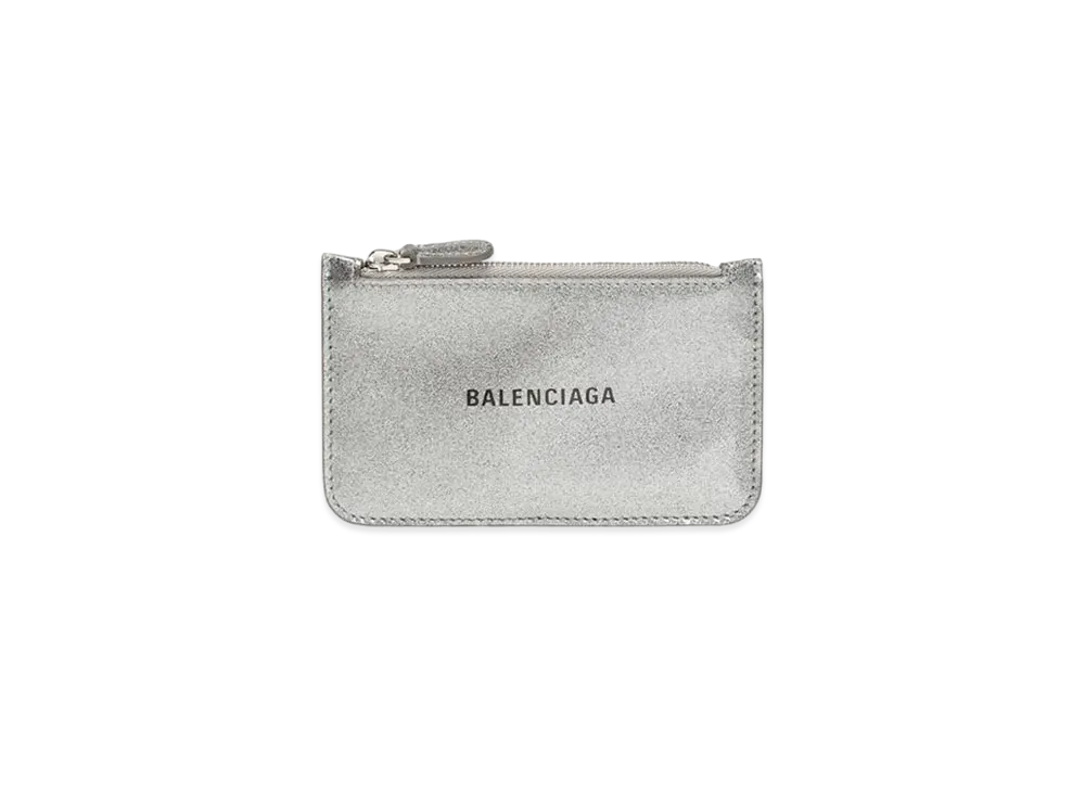 BALENCIAGA Cash Coin Card Holder "Silver"