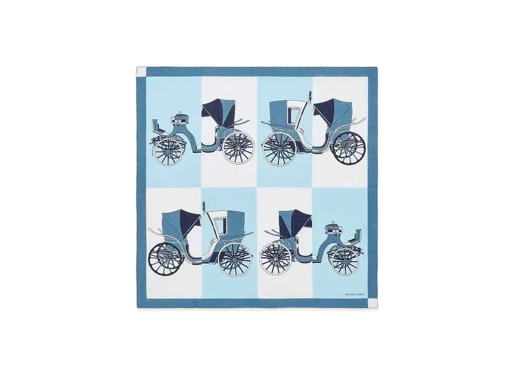 Hermes Handkerchief Elaborate Carriage "Blue Claire"