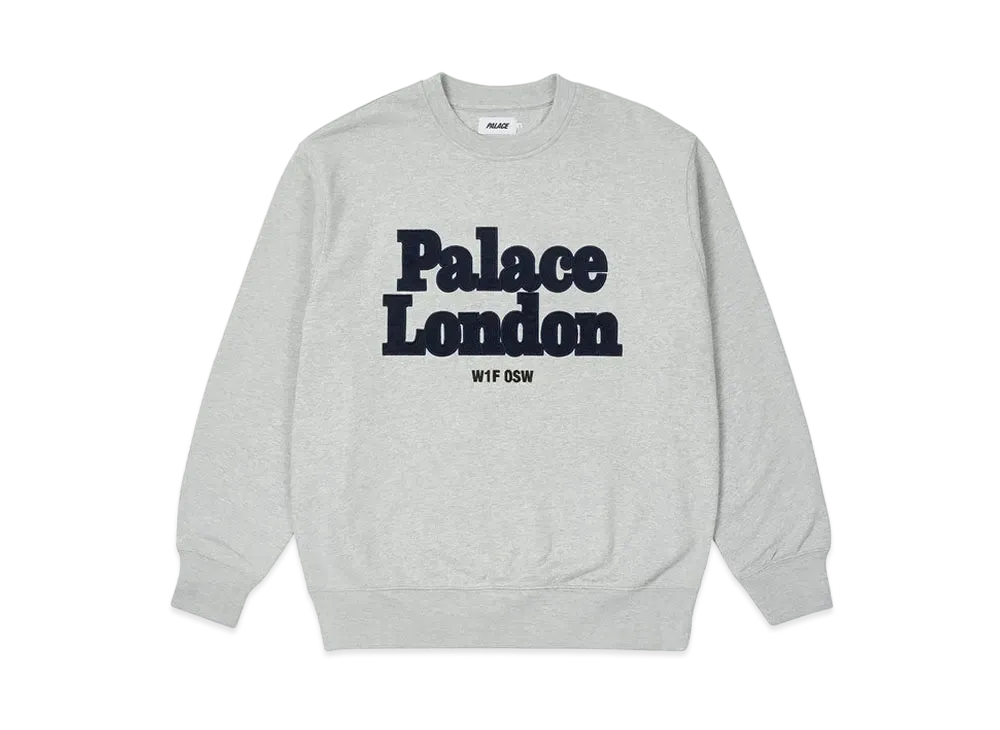 PALACE POSTCODE CREW "Light Grey Marl"