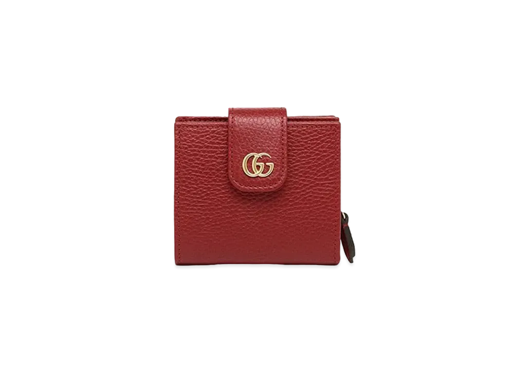 GUCCI Petit Marmont Mini Wallet "Hibiscus Red"