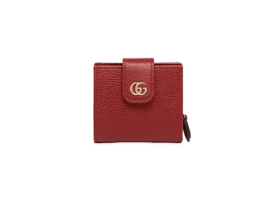 GUCCI Petit Marmont Mini Wallet "Hibiscus Red"