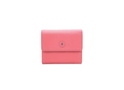 CHANEL Coco Button Caviarskin Mini Wallet "Pink"