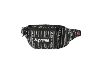 Supreme Woven Stripe Waist Bag "Black"