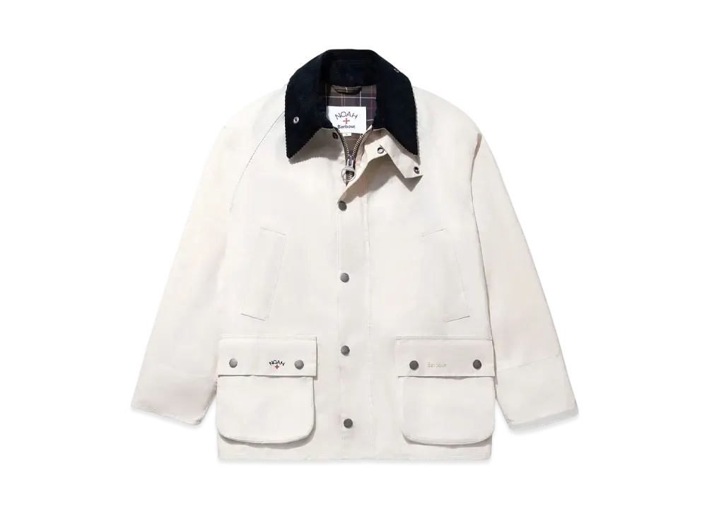 Noah Popeye Barbour Bedale Jacket "Natural/Dark Navy"