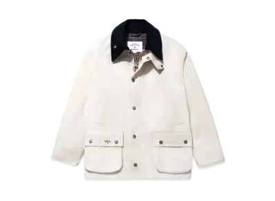 Noah Popeye Barbour Bedale Jacket "Natural/Dark Navy"