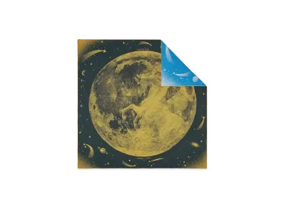 Hermes Clair de Lune Double Face Scarf 90 "Noir/Jaune D'or/Bleu"