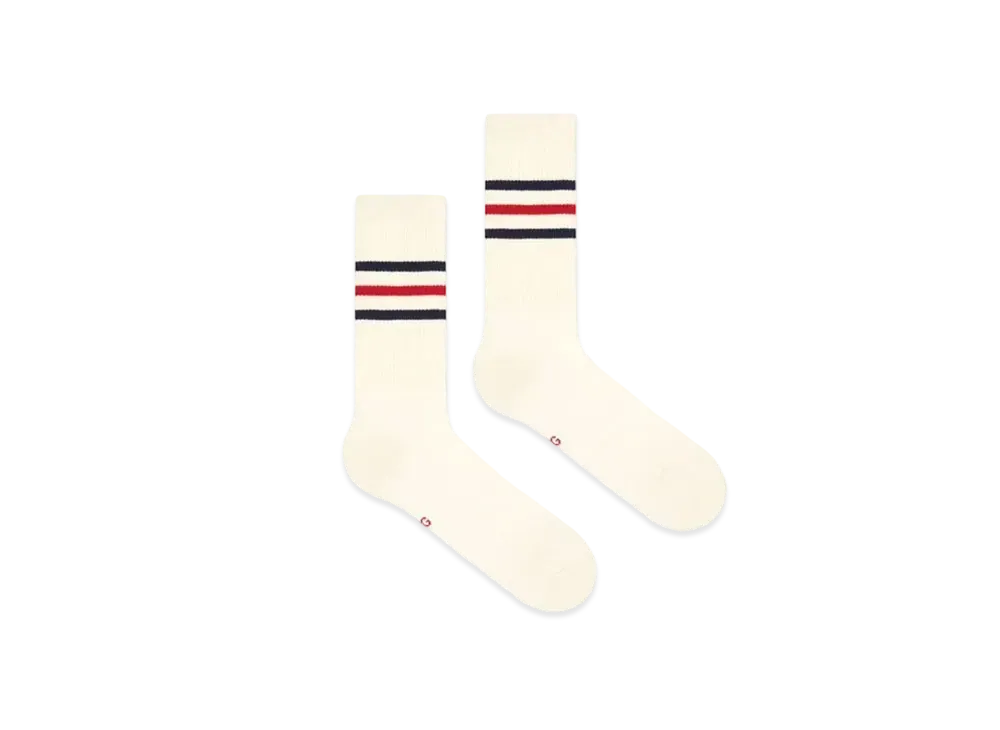 GUCCI Logo Stripe Cottonsocks "Ivory"