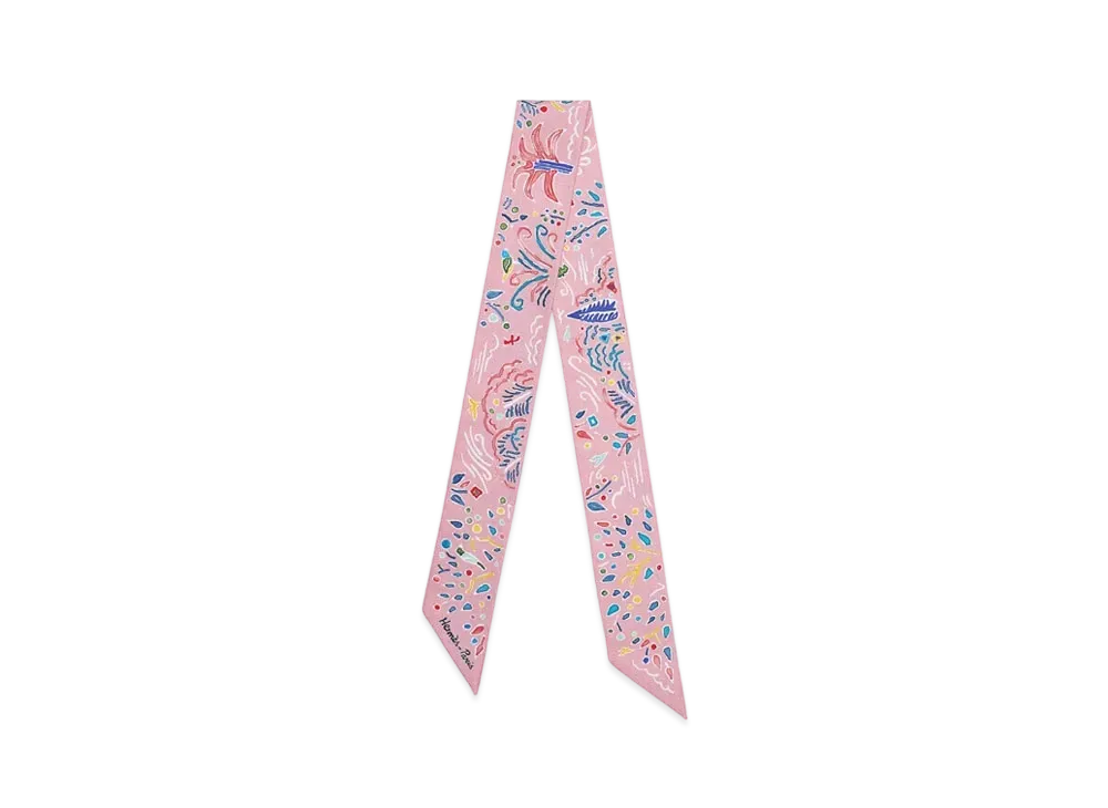 Hermes Isola di Primavera twilly "Rose/Bleu/Multicolore"