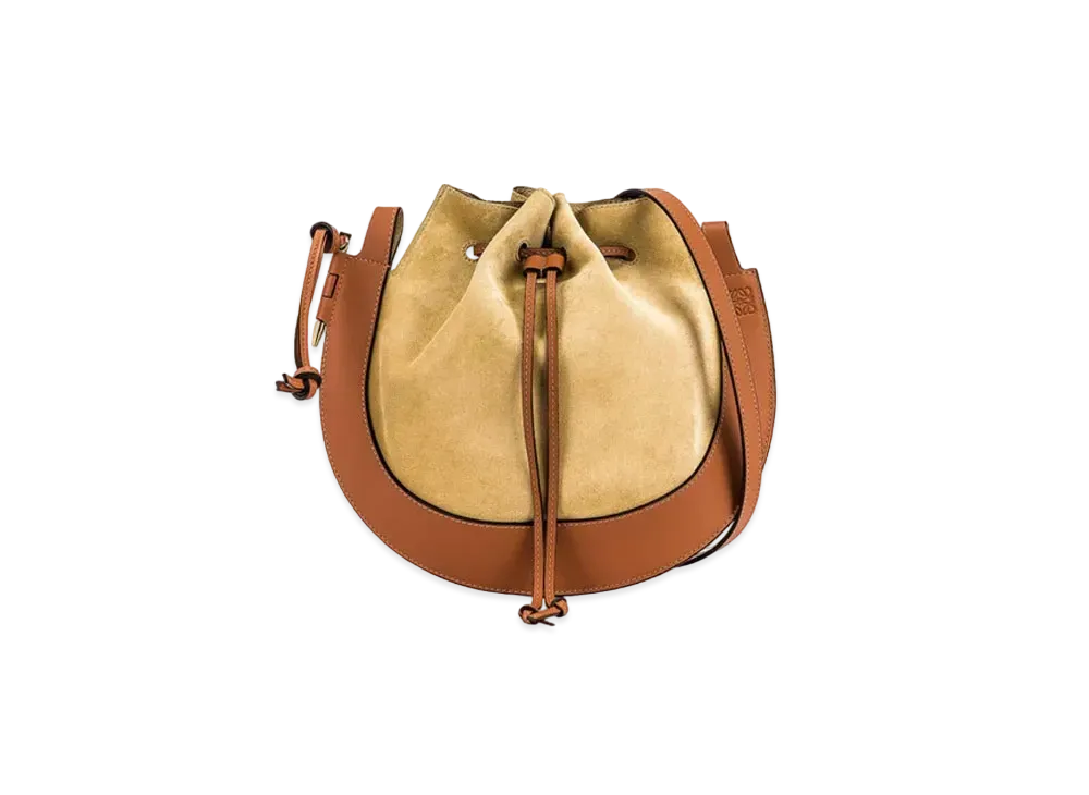 ロエベ ホースシュー ショルダーバッグ "ゴールド/タン" A826301X02