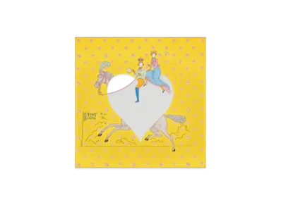 Hermes Tea Time Scarf 70 "Jaune Vif/Gris Perle/Rose Bonb"