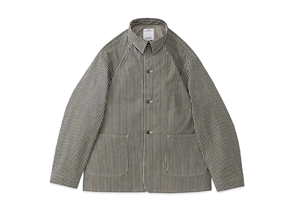 visvim SS COVERALL HICKORY UNWASHED "Black/White"