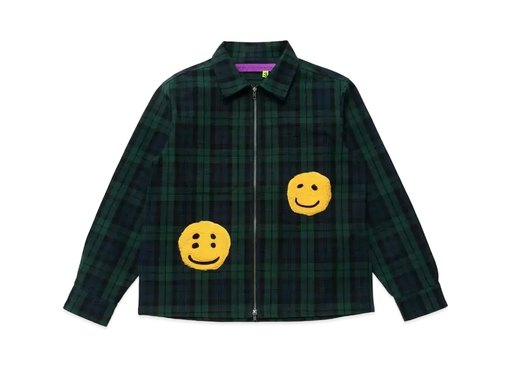 Cactus Plant Flea Market Check Zip Work Jacket "Navy"