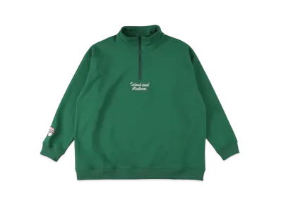 WIND AND SEA x MALBON HALF ZIP SWEAT "Green"