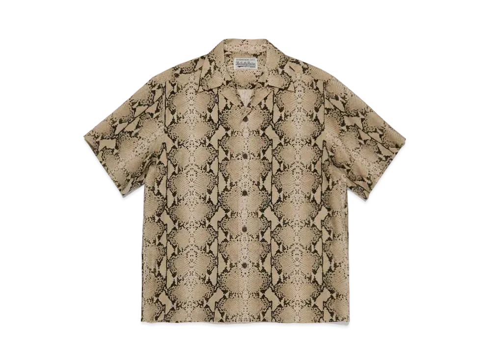 WACKO MARIA PYTHON OPEN COLLAR SHIRT "Beige"