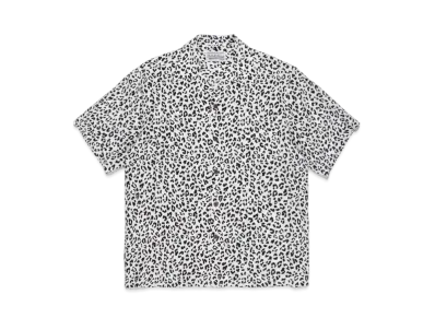 WACKO MARIA LEOPARD OPEN COLLAR SHIRT "White"