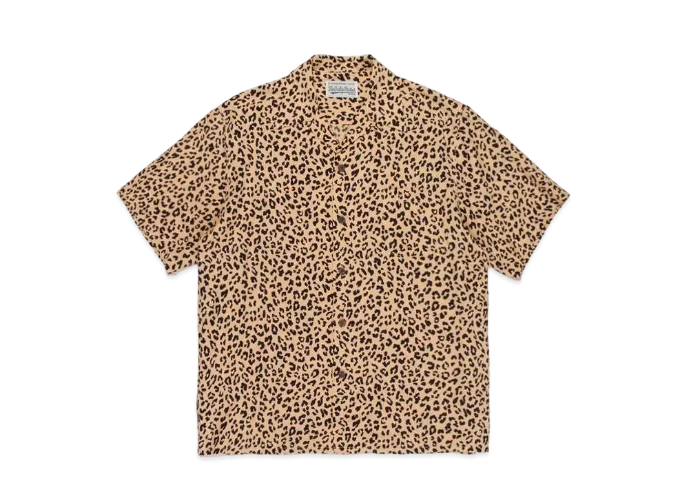 WACKO MARIA LEOPARD OPEN COLLAR SHIRT "Orange"