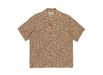 WACKO MARIA LEOPARD OPEN COLLAR SHIRT "Orange"