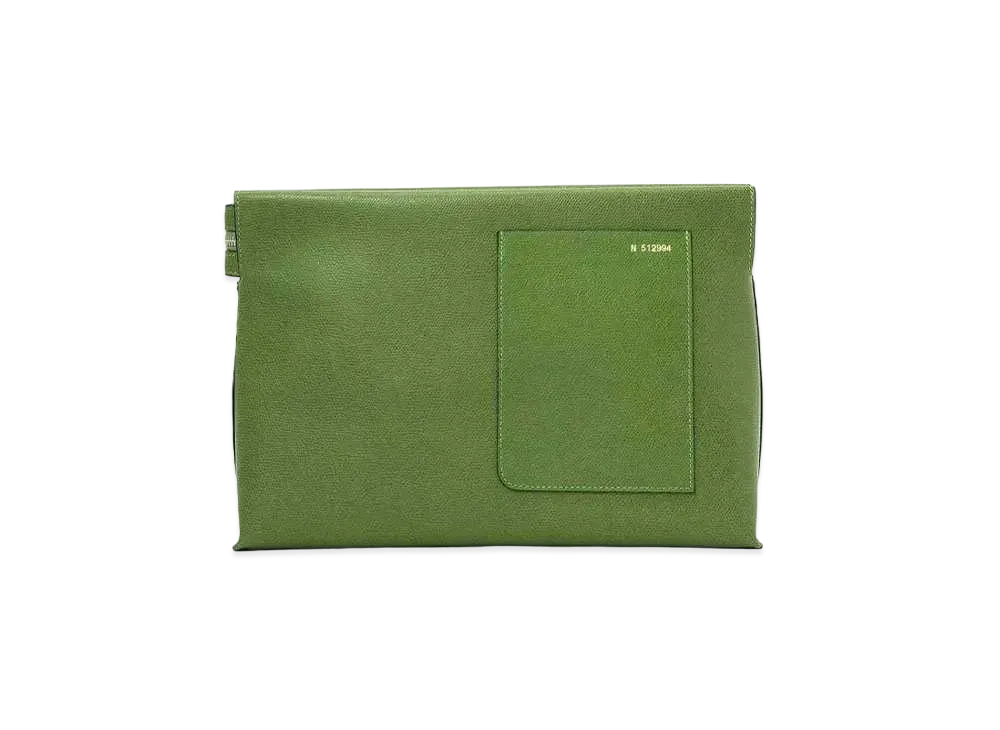 Valextra Envelope Clutch "Glass Green"