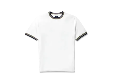 Noah Striped Pique Ringer "White"