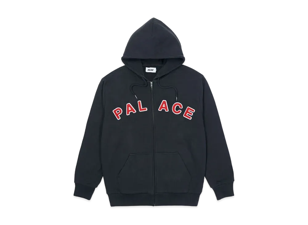 PALACE FELT LETTERS ZIP HOOD "Navy"