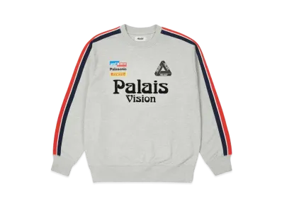 PALACE FLAG STRIPE CREW "Grey Marl"