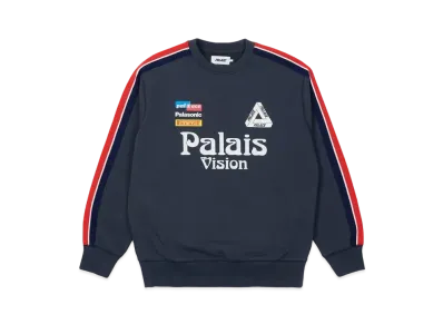 PALACE FLAG STRIPE CREW "Navy"