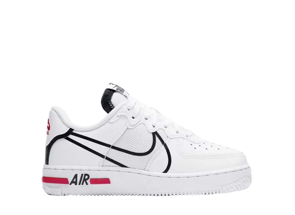 ナイキ GS エアフォース1 ロー リアクト D/MS/X "ホワイト ブラック"