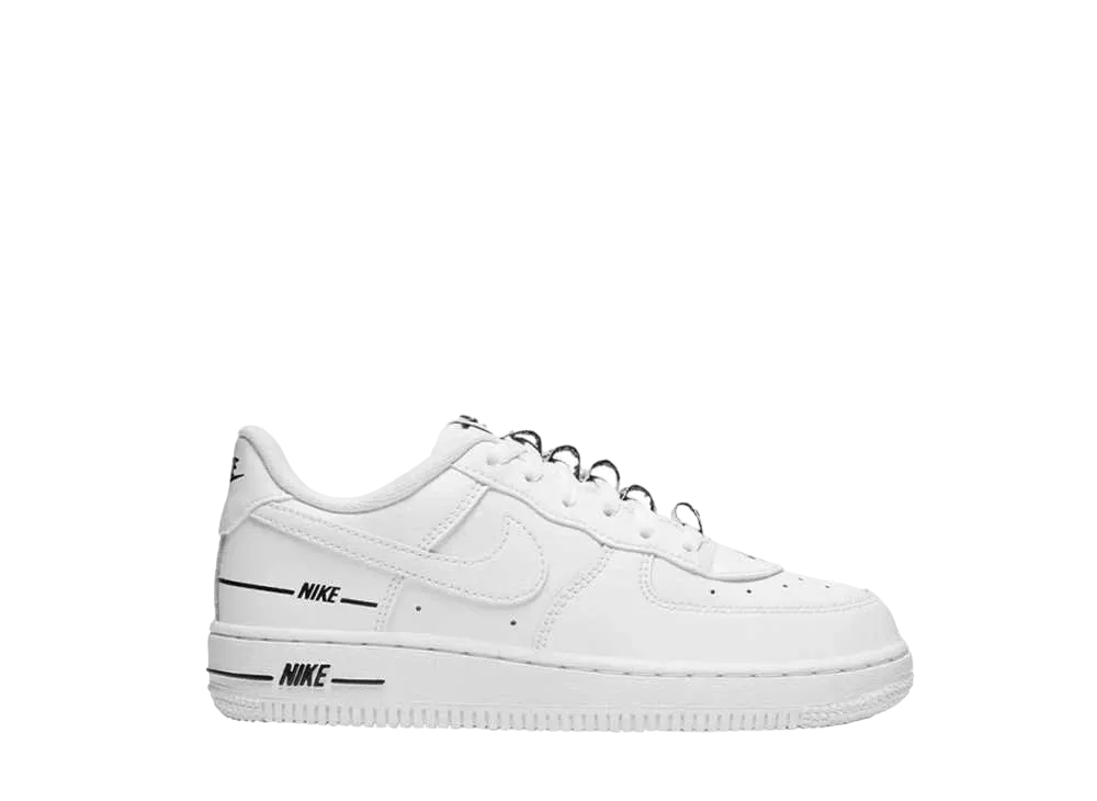 ナイキ PS エアフォース1 LV8 3 "マルチプル ロゴズ ホワイト"(キッズ) 