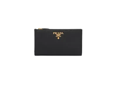 PRADA Saffiano Multicolor Wallet "Black/Hibiscus"