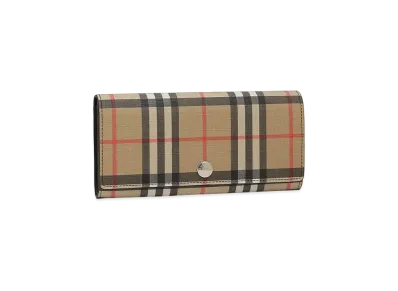 BURBERRY Vintage Check E Canvas Continental Wallet
