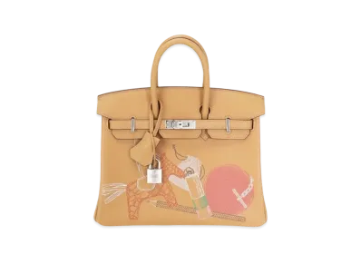 Hermes SAC Birkin 25 IN and OUT "Biscuit/Veau Swift"
