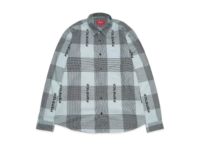Supreme Logo Plaid Shirt "Blue"