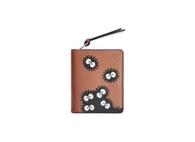 LOEWE x My Neighbor Totoro Dust Bunnies Compact Zip Wallet In Classic Calfskin "Havana"