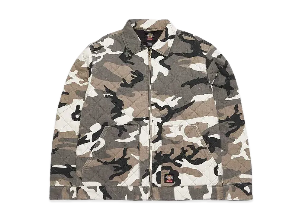 Supreme x Dickies Quilted Denim Work Jacket "Grey Camo"