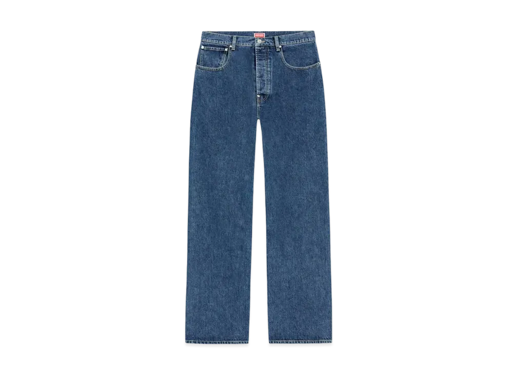 KENZO 'BOKE FLOWER' CREST JEANS MENS "Navy Blue"