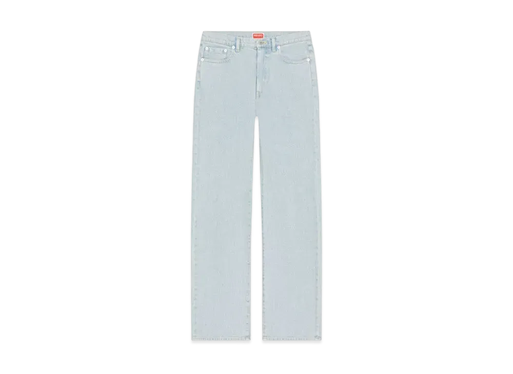 KENZO 'BOKE FLOWER' CREST JEANS WOMENS "Sky Blue"